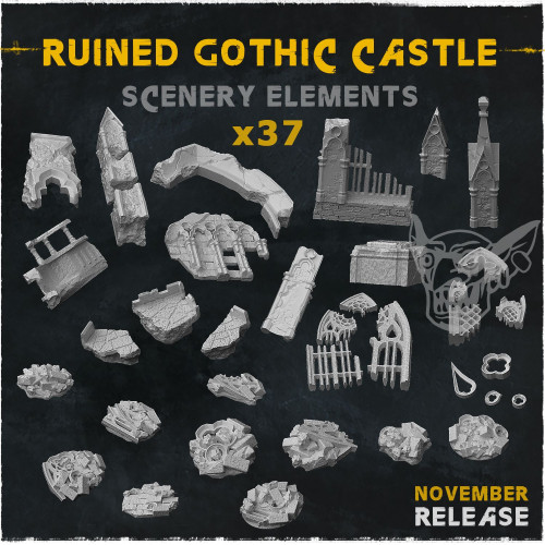 Ruined Gothic Castle Scenery